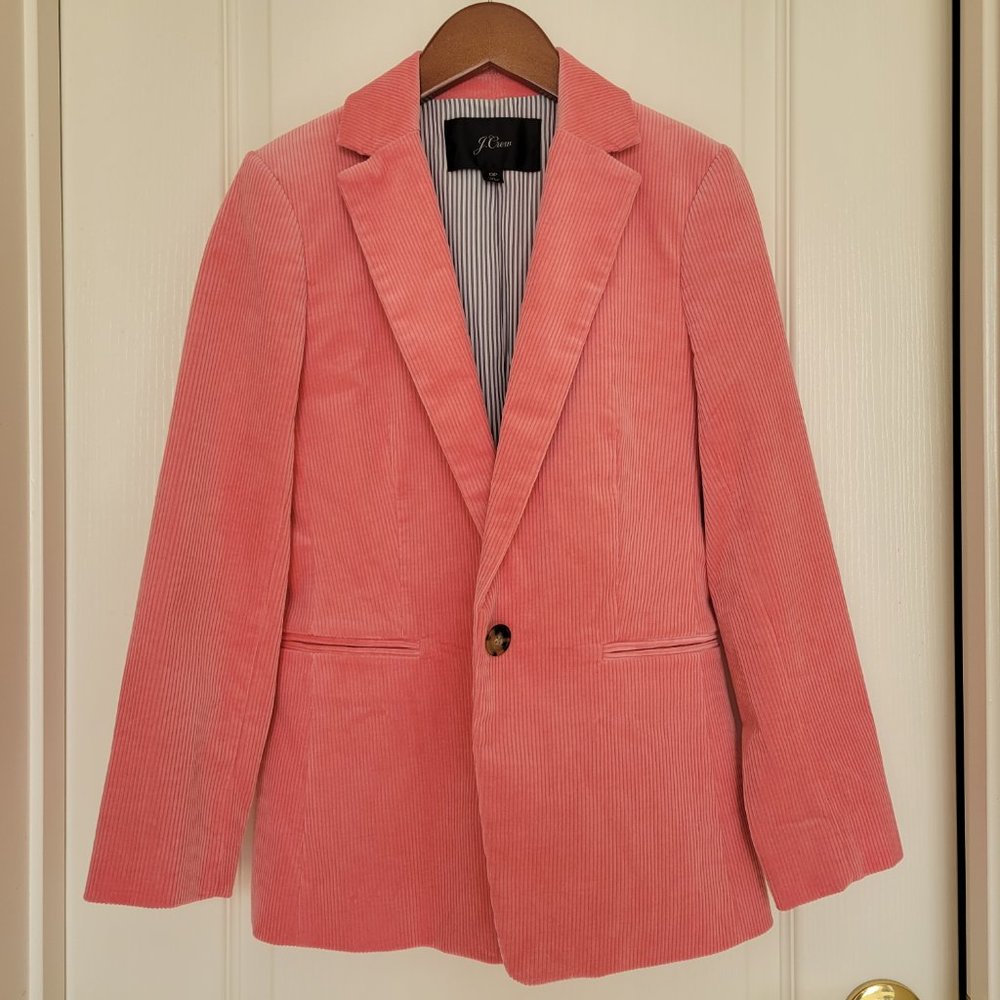 NWOT J. Crew Parke Corduroy blazer in pale blush pink TRADE ONLY - Picture 3 of 15